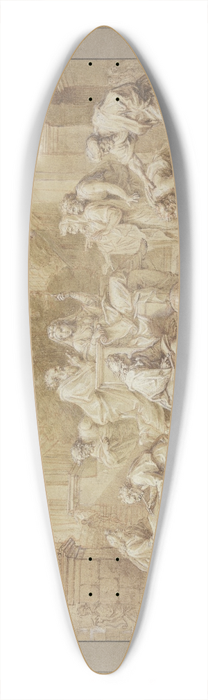 Michel Corneille the younger - Aspasia im Gesprch mit Philosophen 39.3 inch art pintail longboard deck Michel Corneille the younger - Aspasia im Gesprch mit Philosophen 39.3 inch art pintail longboard deck