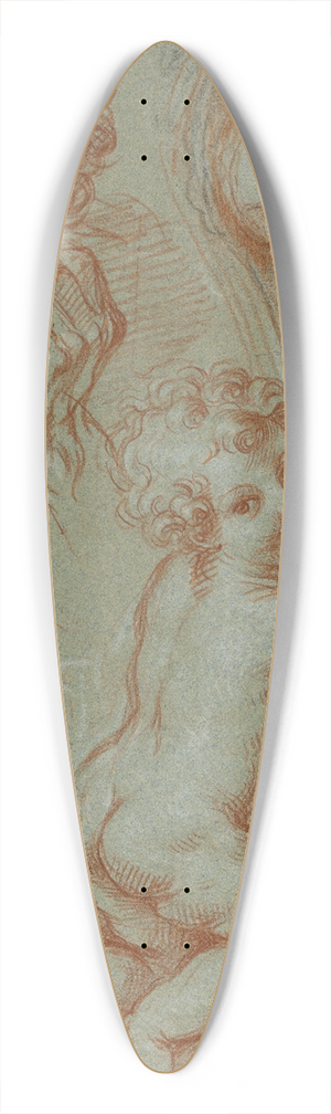 Michel Corneille the younger - Studies of the Madonna and Child and of Heads 39.3 inch art pintail longboard deck Michel Corneille the younger - Studies of the Madonna and Child and of Heads 39.3 inch art pintail longboard deck
