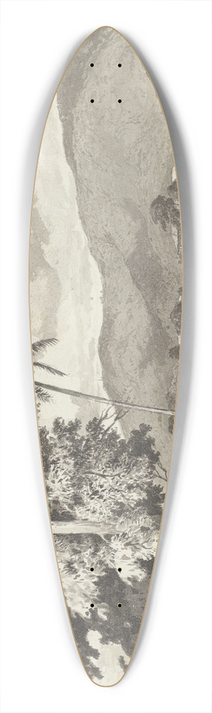 Michel Jean Cazabon - St. James Barracks from the Playground of the Model School 39.3 inch art pintail longboard deck