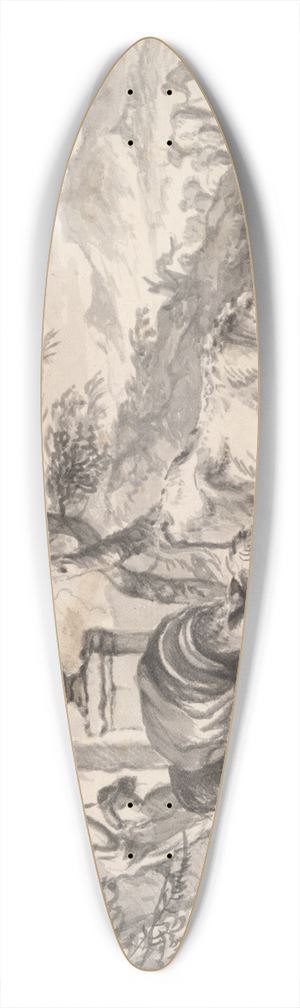 Michiel Carree - Cattle wasing through a floodedstream 39.3 inch art pintail longboard deck