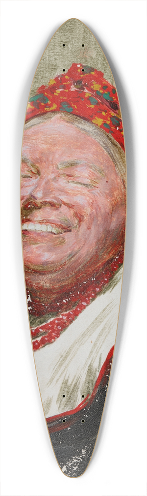 Mieczysaw Reyzner - Laughing Woman 39.3 inch art pintail longboard deck