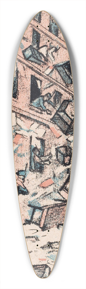 Mihly Bir - Huisraden worden door soldaten op straat gegooid 39.3 inch art pintail longboard deck