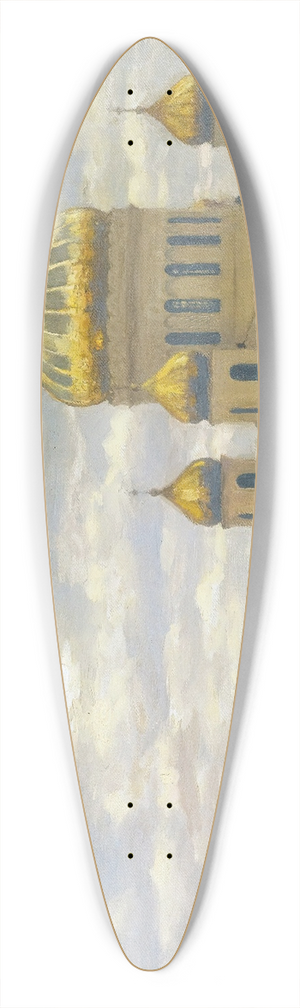 Mikhail Markianovich Germachev - View Of Cathedral Of Christ The Saviour, Moscow 39.3 inch art pintail longboard deck