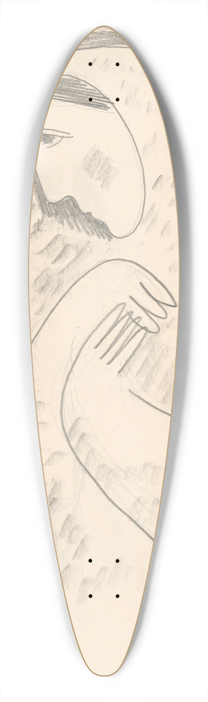 Mikul Galanda - A Villager in a Cemetary 39.3 inch art pintail longboard deck