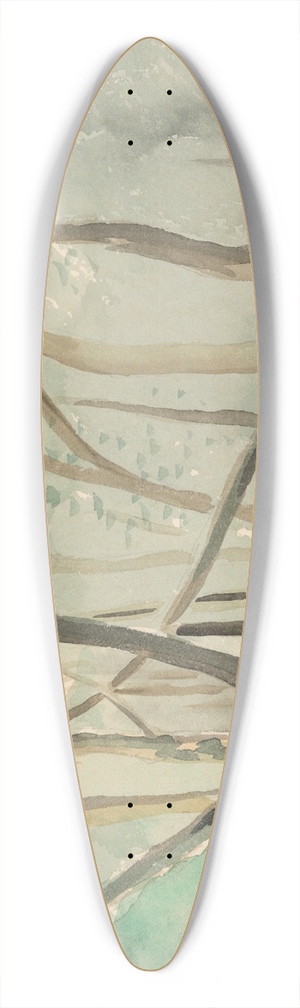 Mikul Galanda - Landscape from Autumn Park 39.3 inch art pintail longboard deck