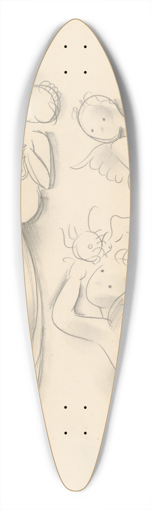 Mikul Galanda - Madonna and Child with Angels 39.3 inch art pintail longboard deck
