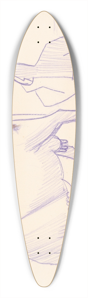 Mikul Galanda - Pastier s kravou 39.3 inch art pintail longboard deck