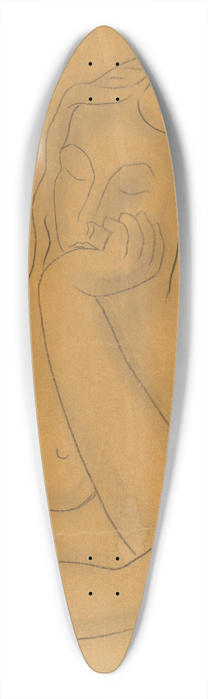 Mikul Galanda - Seated 39.3 inch art pintail longboard deck Mikul Galanda - Seated 39.3 inch art pintail longboard deck