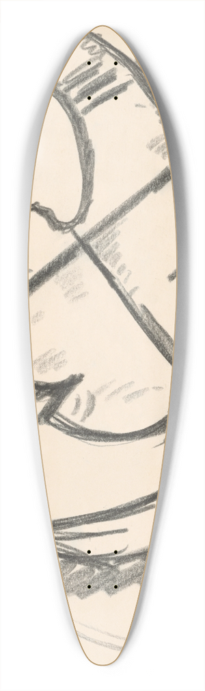 Mikul Galanda - Study of a woman in a scarf composed on a diagonal 39.3 inch art pintail longboard deck