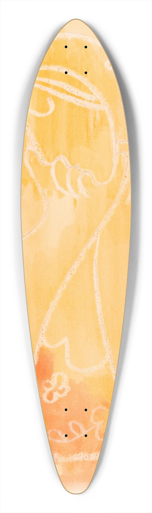 Mikul Galanda - Thoughtful 39.3 inch art pintail longboard deck Mikul Galanda - Thoughtful 39.3 inch art pintail longboard deck