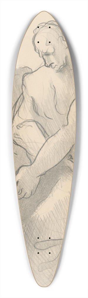 Mikul Galanda - Two Fishermen 39.3 inch art pintail longboard deck Mikul Galanda - Two Fishermen 39.3 inch art pintail longboard deck
