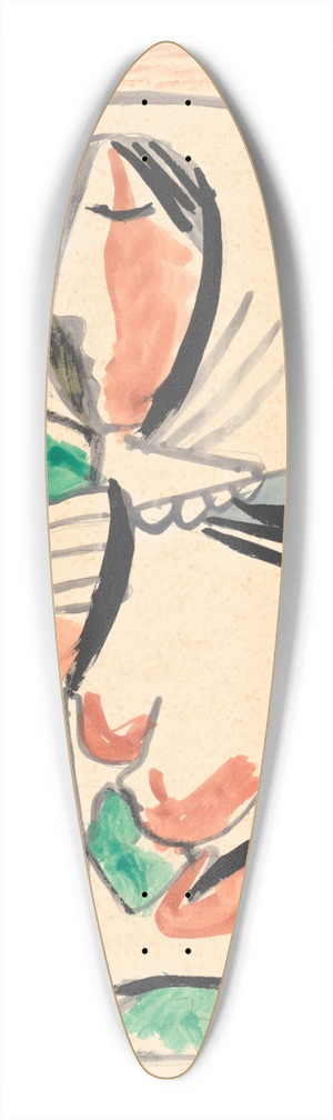 Mikul Galanda - Woman in a scarf 39.3 inch art pintail longboard deck Mikul Galanda - Woman in a scarf 39.3 inch art pintail longboard deck