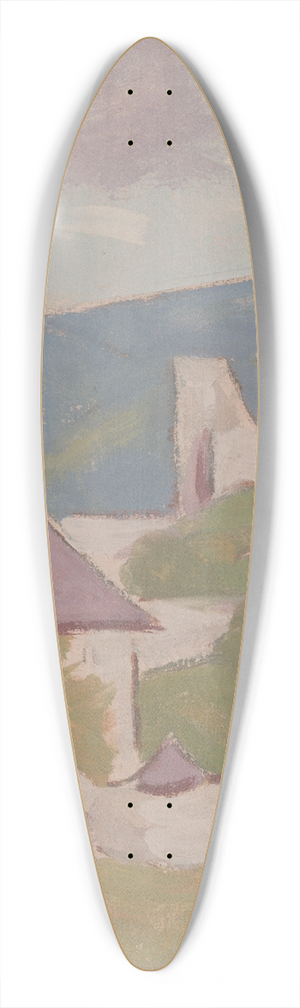 Milan Thomka Mitrovsk - Landscape With Ruins 39.3 inch art pintail longboard deck