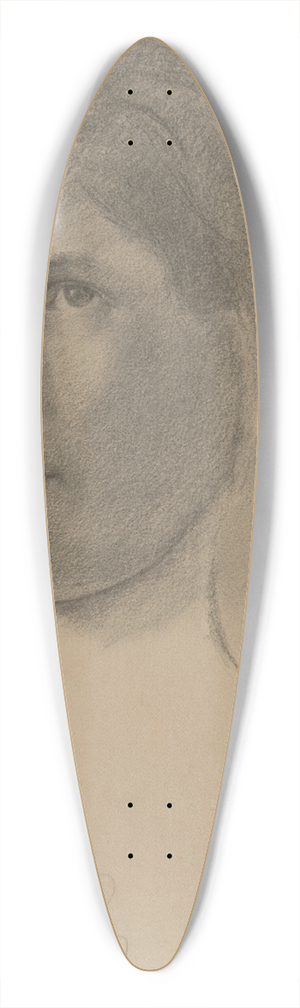 Milan Thomka Mitrovsk - Study of Female Head 39.3 inch art pintail longboard deck