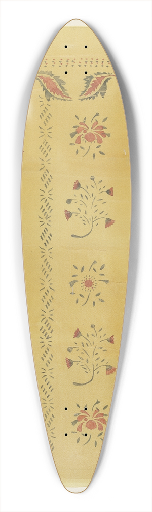 Mildred E. Bent - Stencilled Wall 39.3 inch art pintail longboard deck