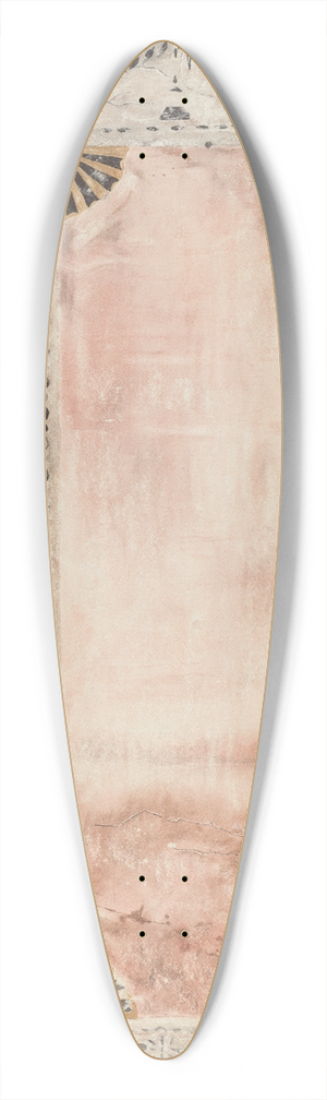 Mildred E. Bent - Stencilled Wall 39.3 inch art pintail longboard deck