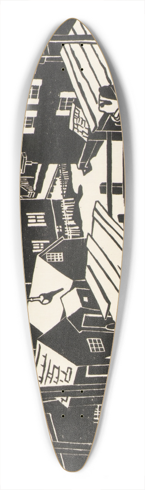 Mildred McMillen - The Outskirts 39.3 inch art pintail longboard deck