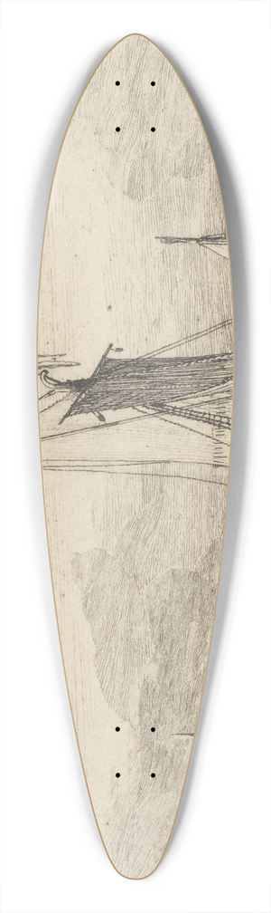 Miles Edmund Cotman - On the Medway 39.3 inch art pintail longboard deck