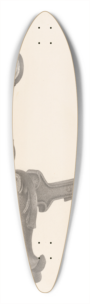 Milton Grubstein - Andiron (one of pair) 39.3 inch art pintail longboard deck Milton Grubstein - Andiron (one of pair) 39.3 inch art pintail longboard deck