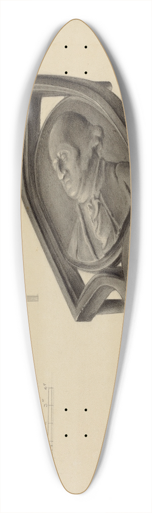 Milton Grubstein - George Washington Flat Iron Stand 39.3 inch art pintail longboard deck