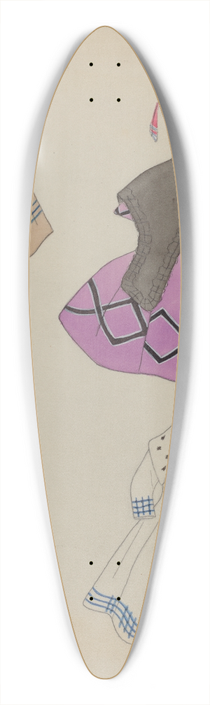 Mina Lowry - Doll and Wardrobe 39.3 inch art pintail longboard deck