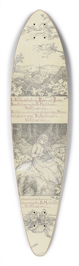 Minna Roberth - Die Maiblmlein wei und rein 39.3 inch art pintail longboard deck