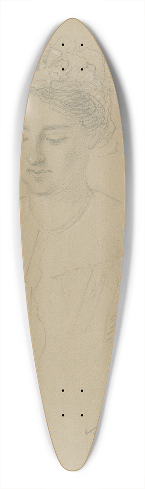 Moritz Daniel Oppenheim - Bust-Length Portrait of a Woman 39.3 inch art pintail longboard deck