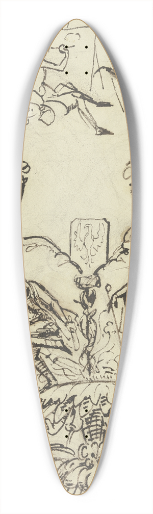 Moritz von Schwind - Arabeske anlsslich der Abreise des Malers Becker 39.3 inch art pintail longboard deck