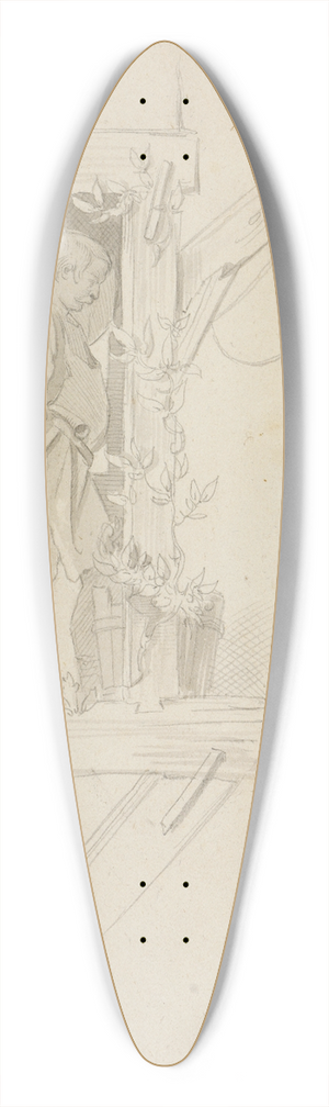 Moritz von Schwind - Moritz von Schwind auf dem Baugerst 39.3 inch art pintail longboard deck