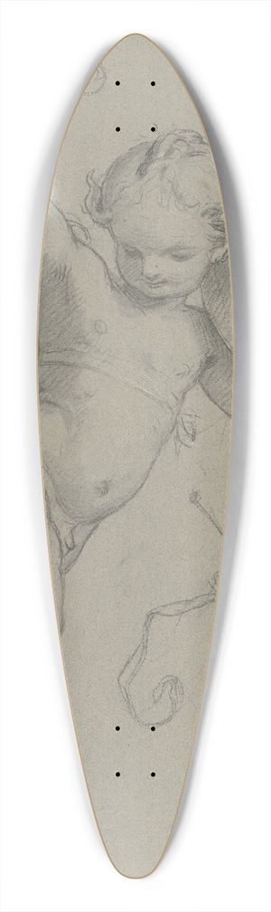 Moritz von Schwind - Schwebender Putto mit Tamburin 39.3 inch art pintail longboard deck
