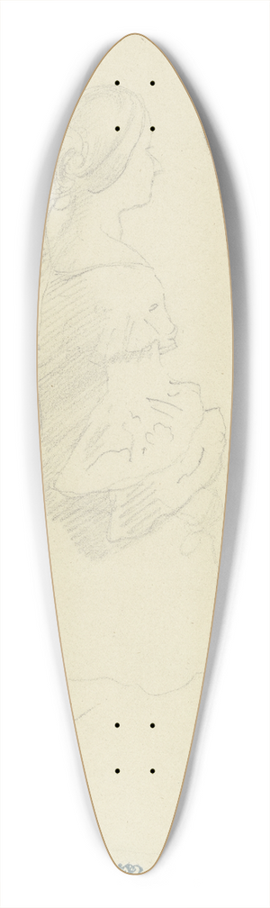 Moritz von Schwind - Studienblatt; Weiblicher Kopf in vielerlei Ansichten 39.3 inch art pintail longboard deck
