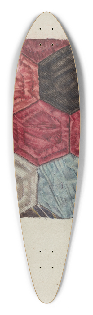 Mrs. Goodwin - Quilt (detail)  Honeycomb Pattern 39.3 inch art pintail longboard deck