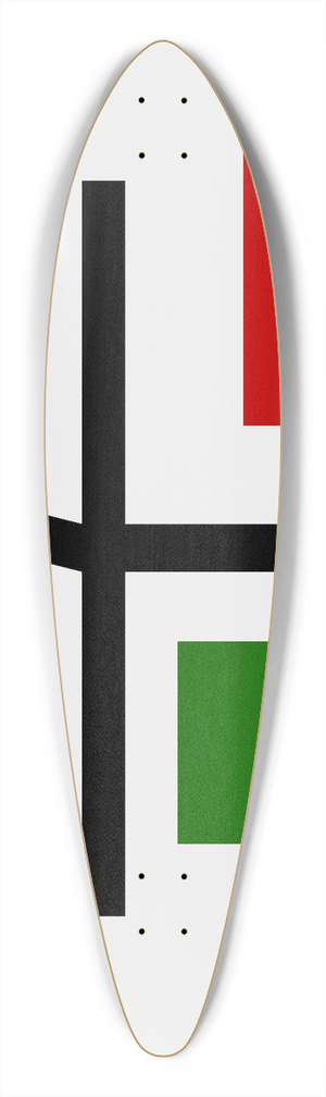 Myriam Thyes - Composition with broken cross 39.3 inch art pintail longboard deck
