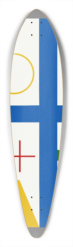 Myriam Thyes - Four spaces with broken crosses 39.3 inch art pintail longboard deck