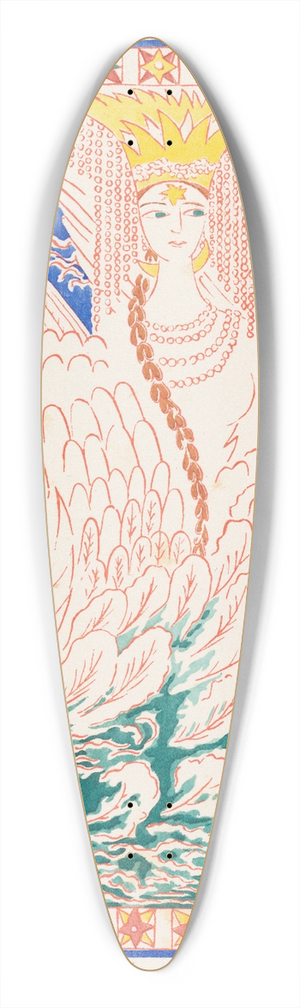 Natalia Goncharova - Conte de tsar Saltan et de son fils le glorieux et puissant prince Gvidon Saltanovitch, et de sa belle princesse Cygne pl 11 39.3 inch art pintail longboard deck