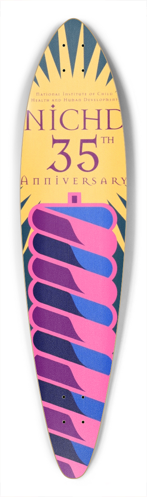 National Institutes of Health - NICHD 35th anniversary 39.3 inch art pintail longboard deck National Institutes of Health - NICHD 35th anniversary 39.3 inch art pintail longboard deck