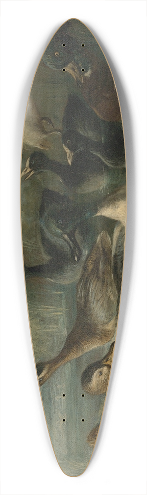 Neapolitan School - Ducks on the pond 39.3 inch art pintail longboard deck