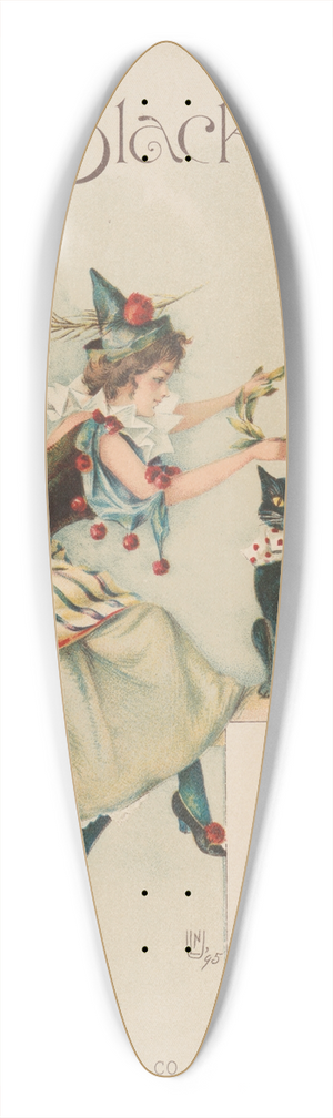 Nelly Littlehale Murphy - The Black Cat, October 39.3 inch art pintail longboard deck