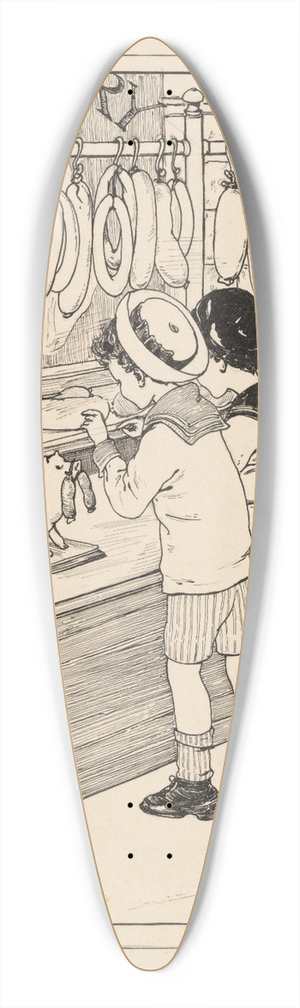 Nelly Spoor - Twee jongens voor de etalage van een slagerij 39.3 inch art pintail longboard deck