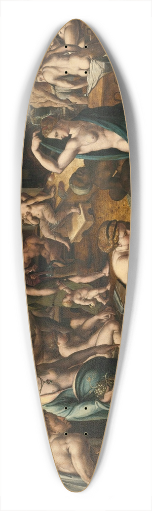 Netherlandish School - A Bathhouse 39.3 inch art pintail longboard deck