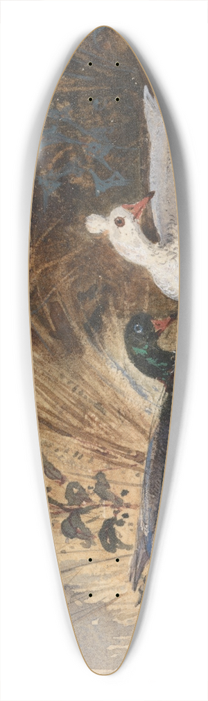 Newton Limbird Smith Fielding - Ducks on a Pond 39.3 inch art pintail longboard deck
