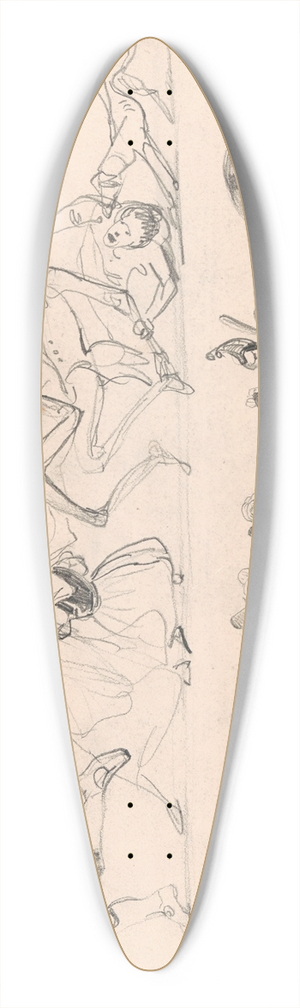 Nicaise De Keyser - Head of a Man and Caricatures 39.3 inch art pintail longboard deck
