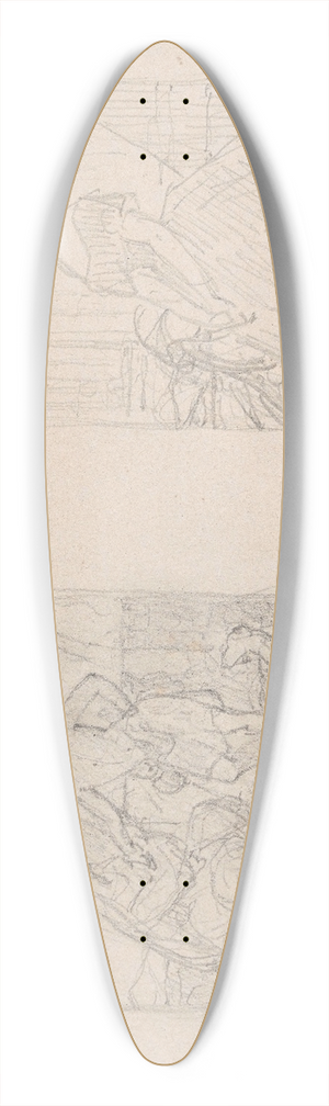 Nicaise De Keyser - Historical Scene and portrait of madame De Pret 39.3 inch art pintail longboard deck