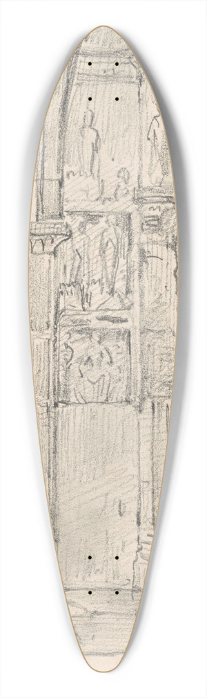Nicaise De Keyser - Interior of a Church in Arles 39.3 inch art pintail longboard deck