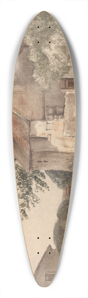 Nicaise De Keyser - Landscape with a House 39.3 inch art pintail longboard deck