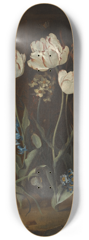 Coenraet Roepel - Still Life With Tulips And Hyacinth 8.25 inch art skate deck