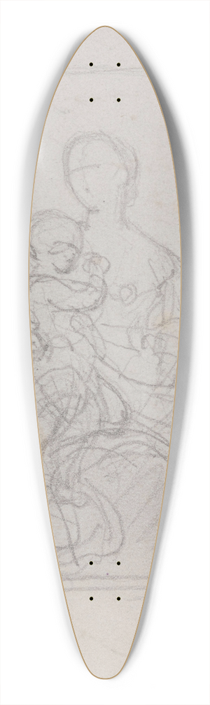 Nicaise De Keyser - Portrait of a Woman and a Child 39.3 inch art pintail longboard deck