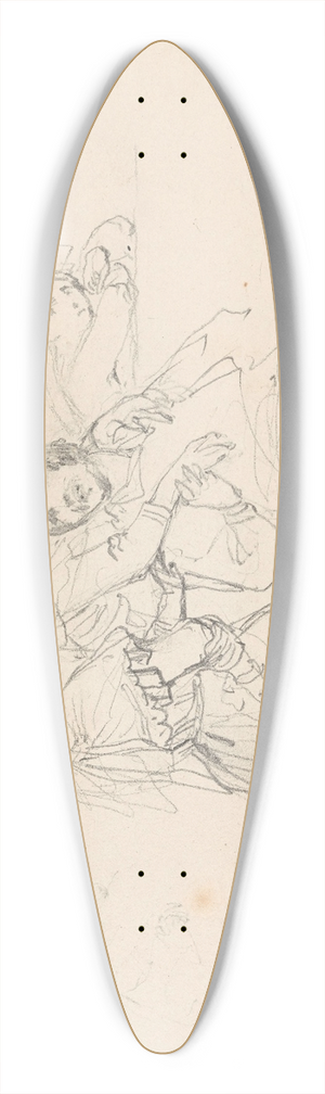 Nicaise De Keyser - Scene with a Man and Three Women 39.3 inch art pintail longboard deck