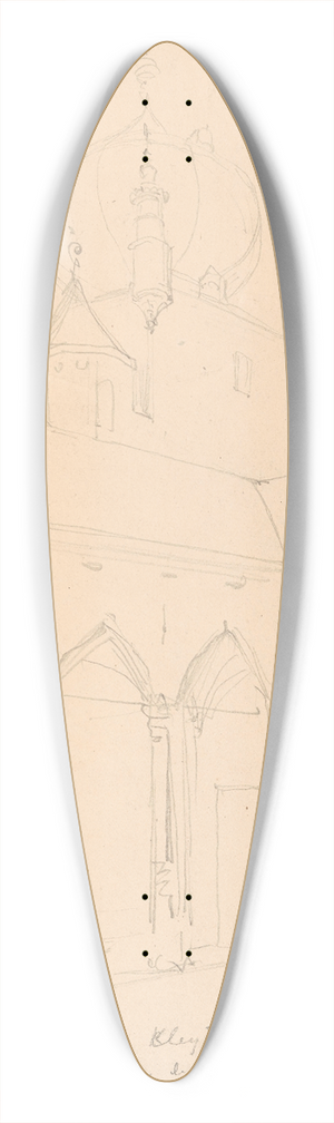 Nicaise De Keyser - The Inner Court of the Castle of Cleydael at Aartselaar 39.3 inch art pintail longboard deck Nicaise De Keyser - The Inner Court of the Castle of Cleydael at Aartselaar 39.3 inch art pintail longboard deck