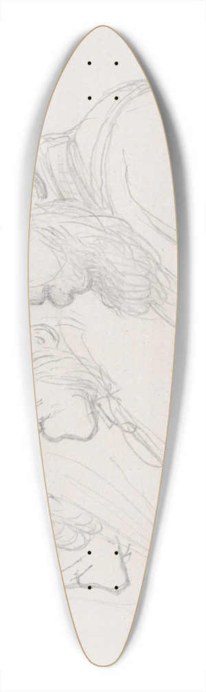 Nicaise De Keyser - Three Figures on a Steamer on the Rhine 39.3 inch art pintail longboard deck